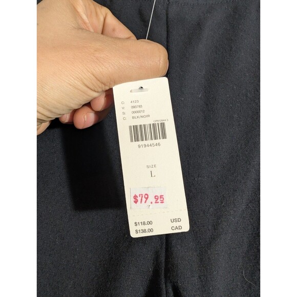 Anthropologie Maeve Womens Black Wide Leg Pull On Track Pants Sz L Casual Lounge - Picture 5 of 9